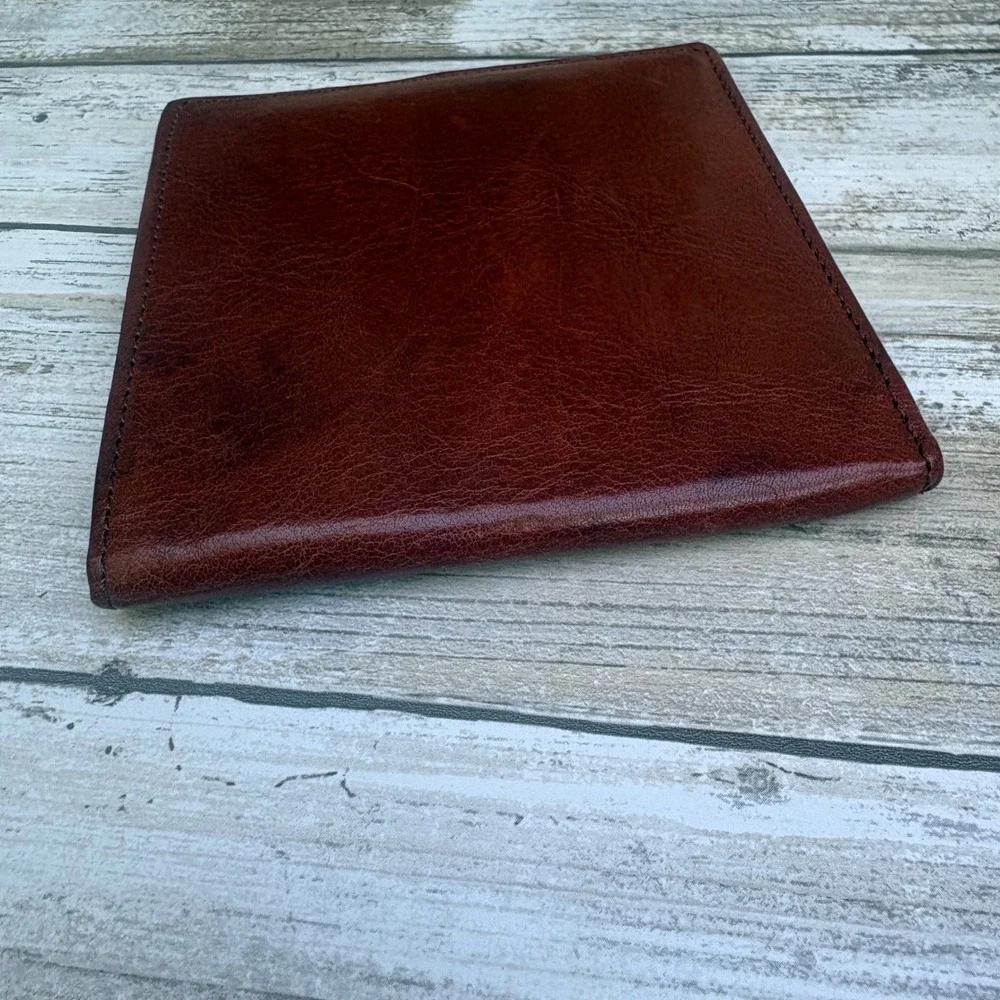 Brighton Bifold Wallet OS Mahogany Brown Mens Leather Slim Card Holder